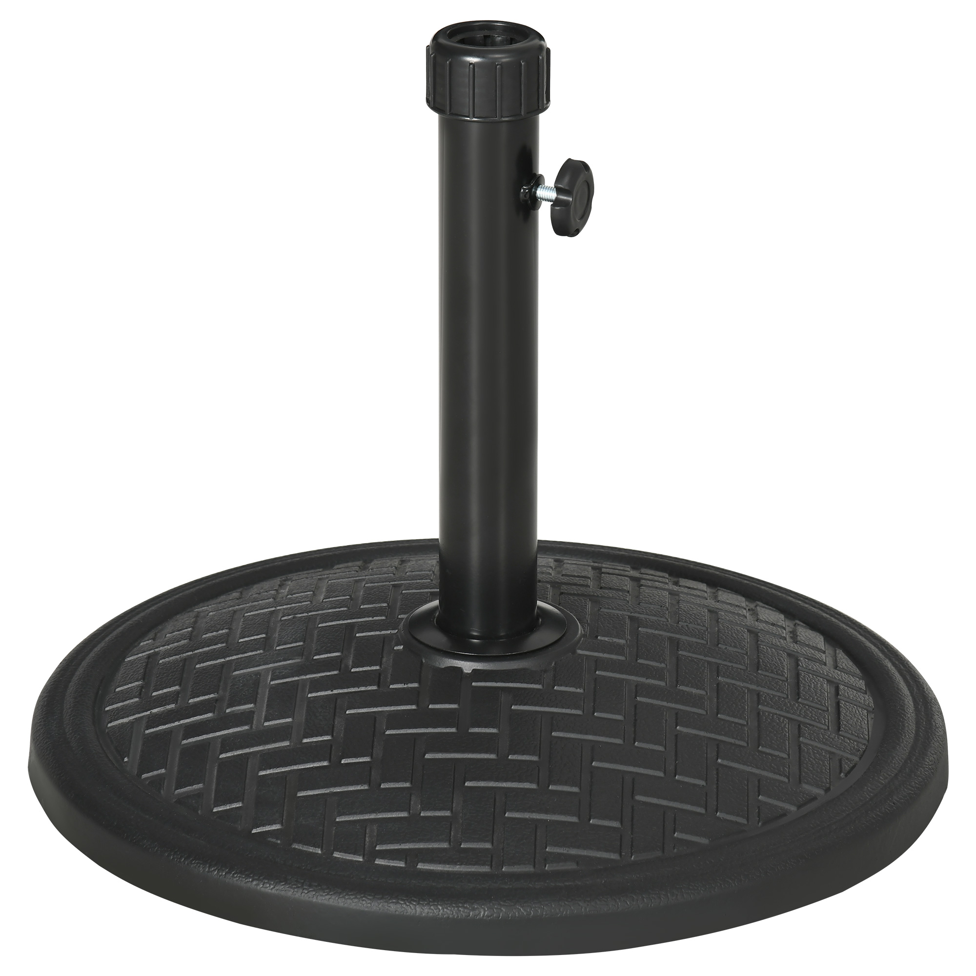 Outsunny Base de Sombrilla de Hormigón Soporte para Parasol de 14 kg Pie de Parasol para Mástil de Ø32-38 mm para Jardín Terraza Patio Ø46×34 cm Negro