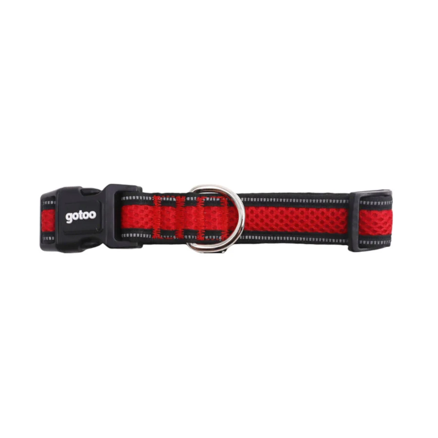 Gotoo Collar de malla transpirable rojo para perros