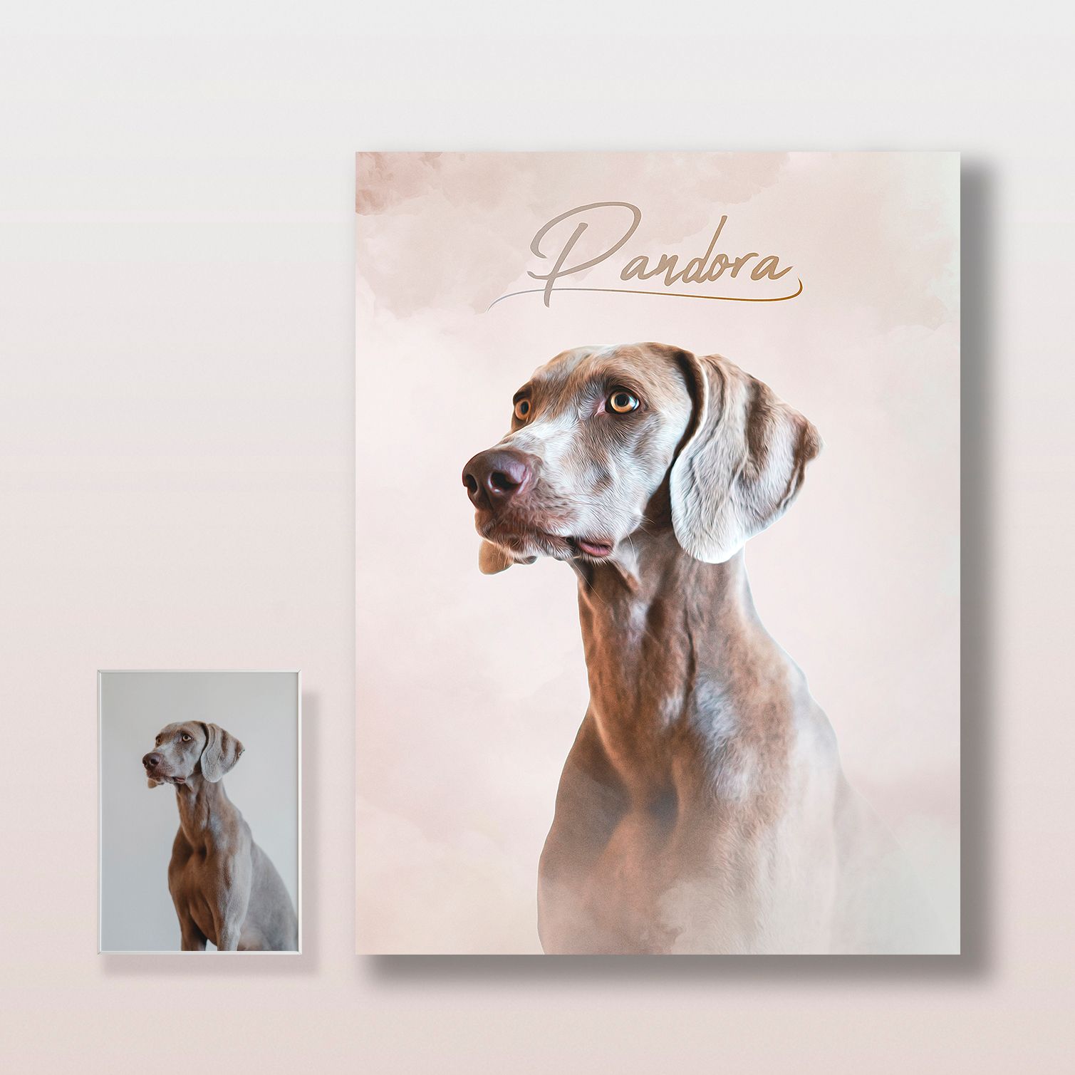 Pet Story Retrato Personalizado de Mascota Póster Cloud Nude