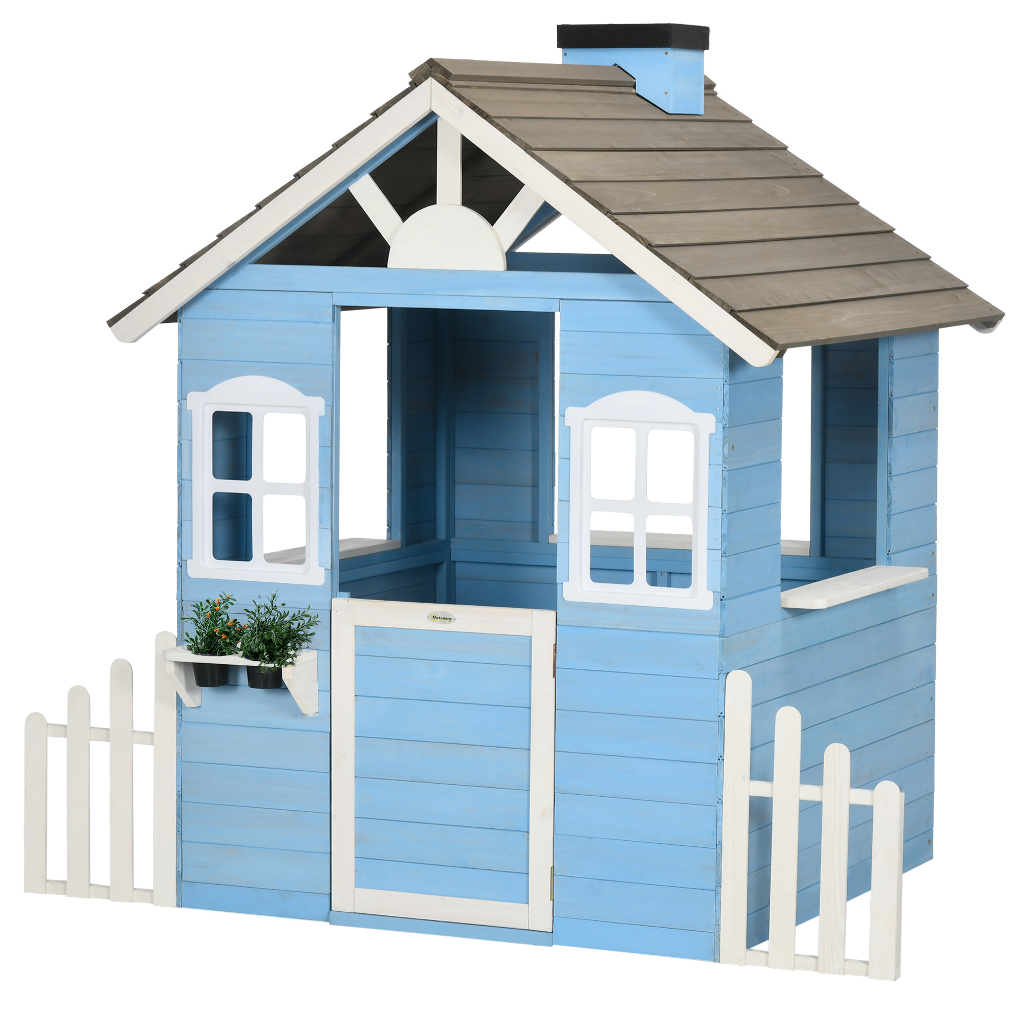 Outsunny Casita para mascota Exterior Azul
