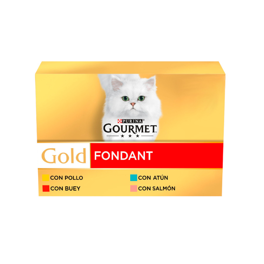 48 latas x 85 g Gourmet Gold Fondant Sabores Variados lata para gatos