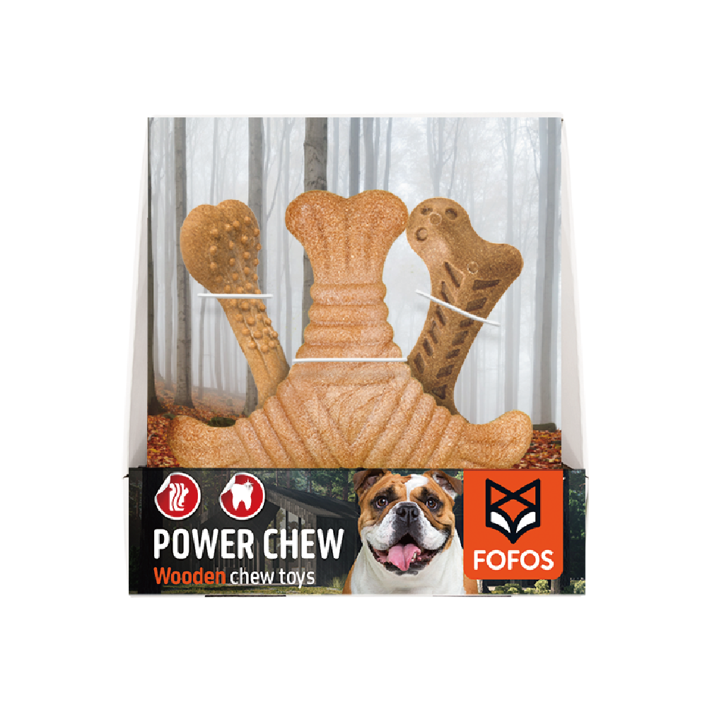 FOFOS | Set Mordedor de Madera (3 Piezas) M/L  – Para Perro
