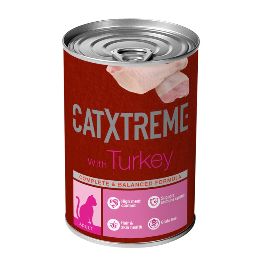 48 latas x 395 g Catxtreme Pavo en paté lata para gatos ¡Pack Ahorro!