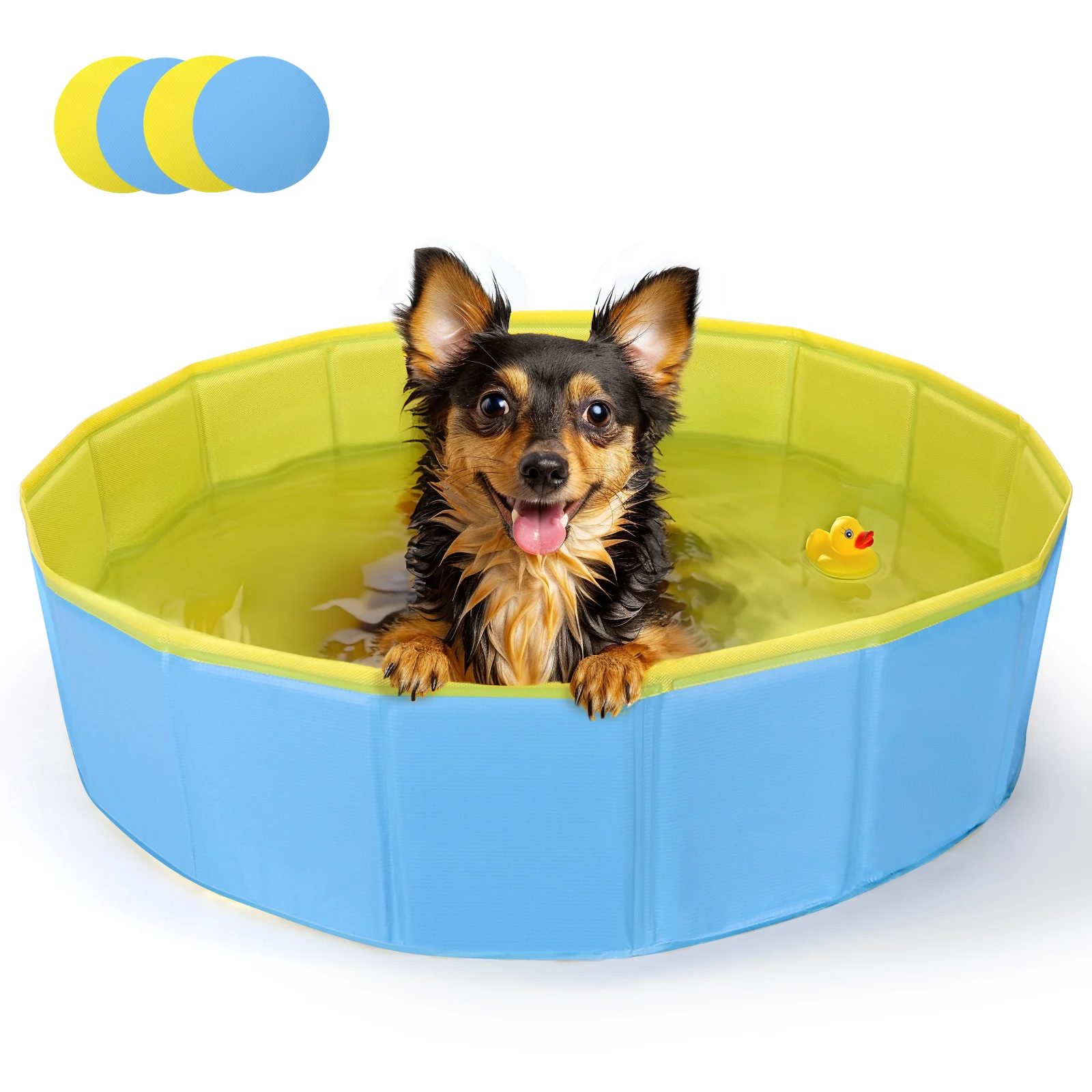 Nobleza Piscina para Perros Grandes y Pequeños, Bañera Plegable Rigida Antideslizante para Mascotas,