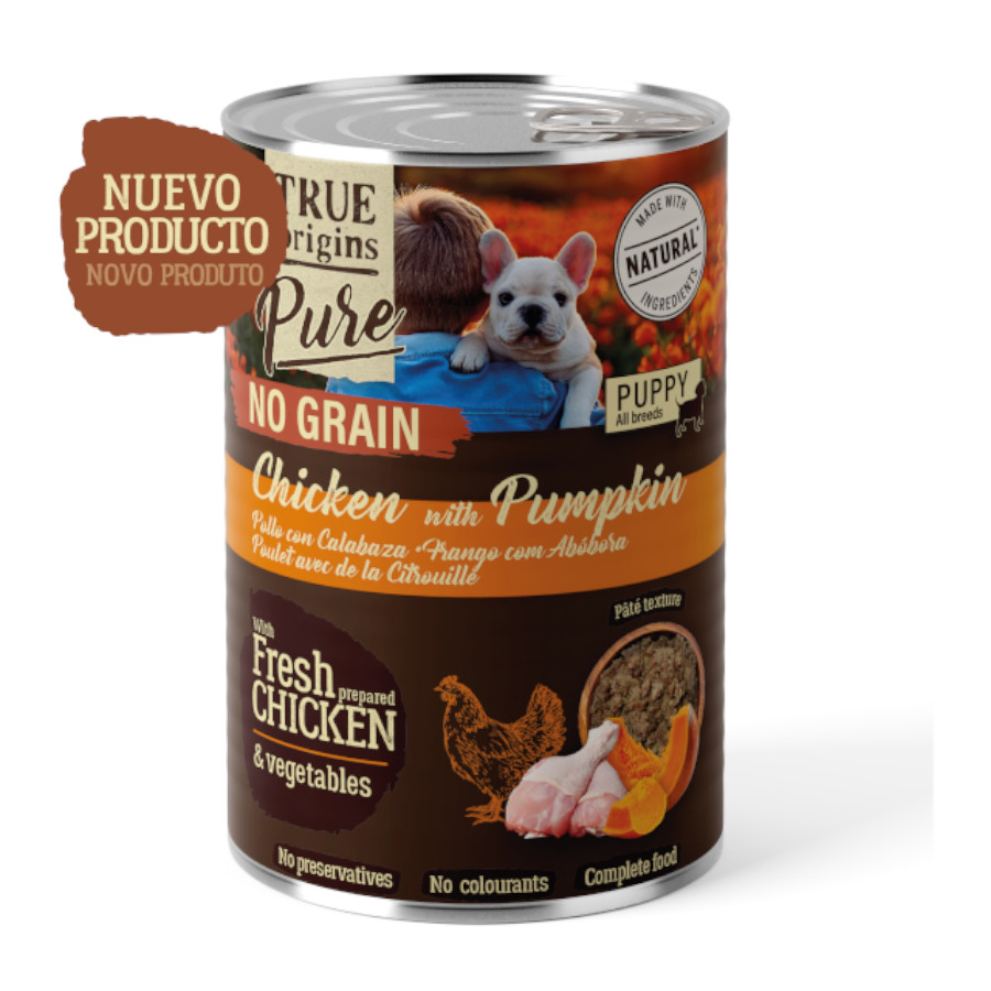 24 latas x 400 g True Origins Pure Pollo lata para cachorros ¡Pack Ahorro!