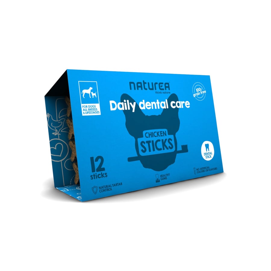12 barritas Naturea Snacks Dentales Daily Care de Pollo para perros