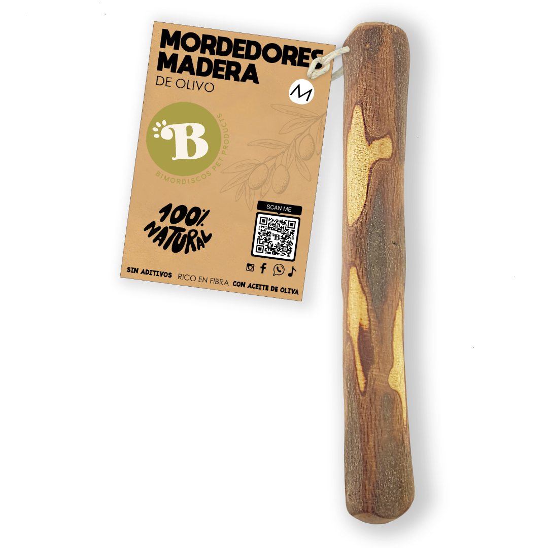 BIMORDISCOS Madera de olivo para perros Pack 2 x M