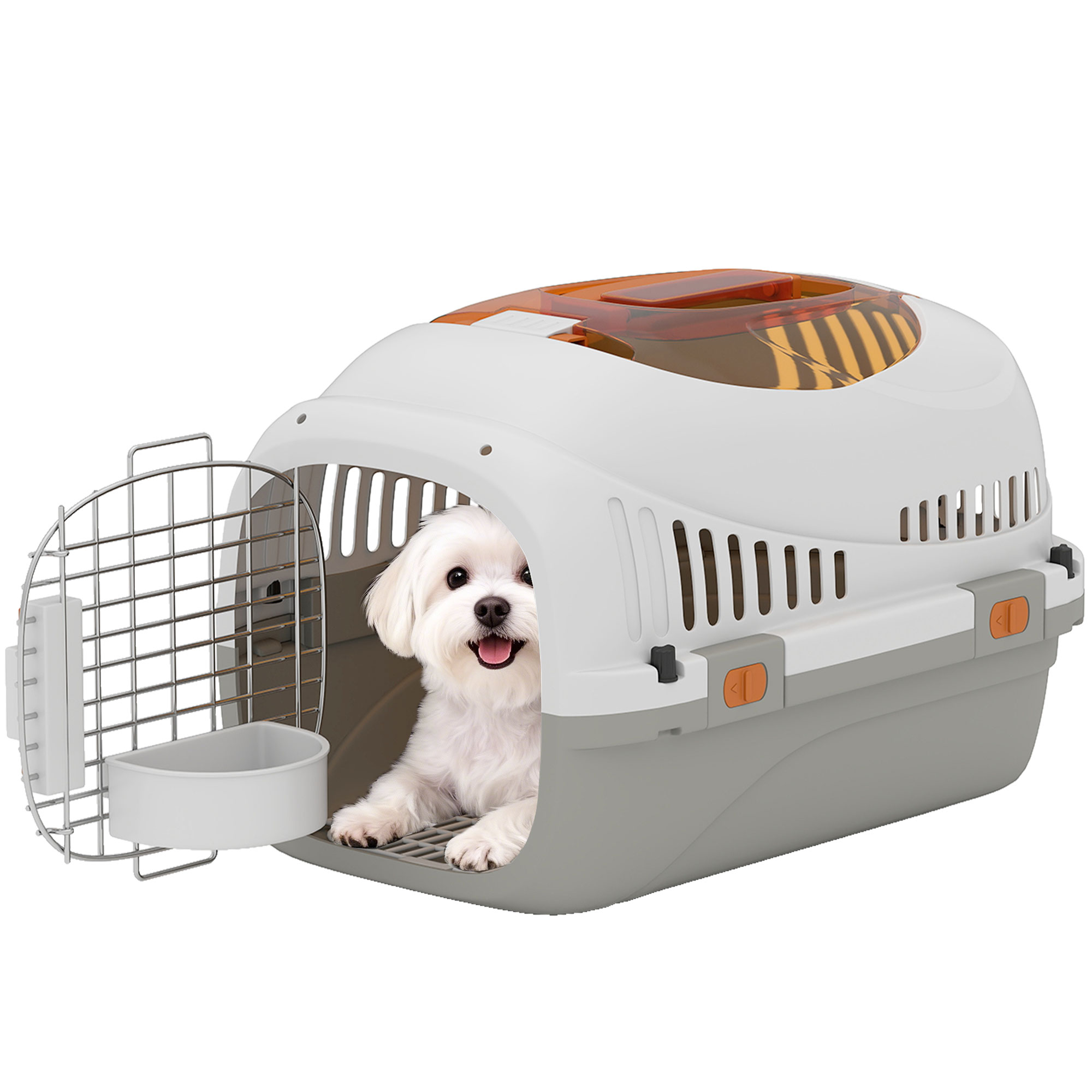 PawHut Transportín para Mascotas Gris Claro