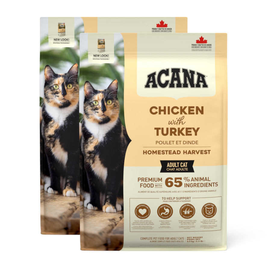 2 x 4.5 kg Acana Homestead Harvest pienso para gatos ¡Pack ahorro!