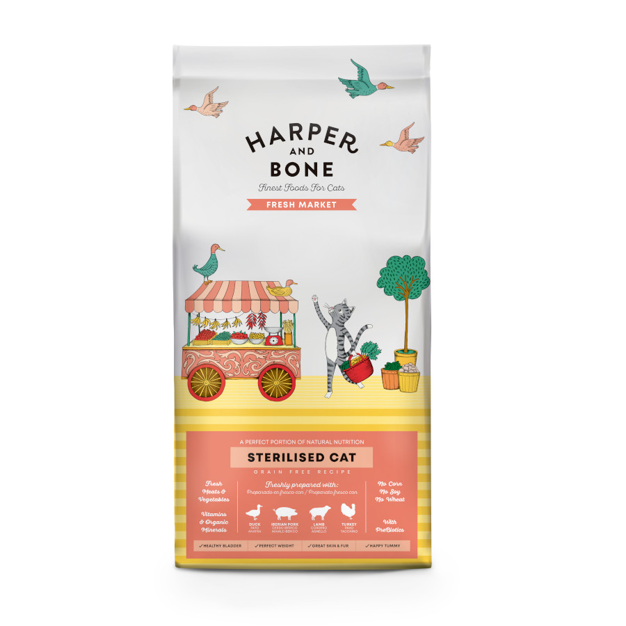 2 kg Harper & Bone Fresh Market Pienso Carne Esterilizado para gatos