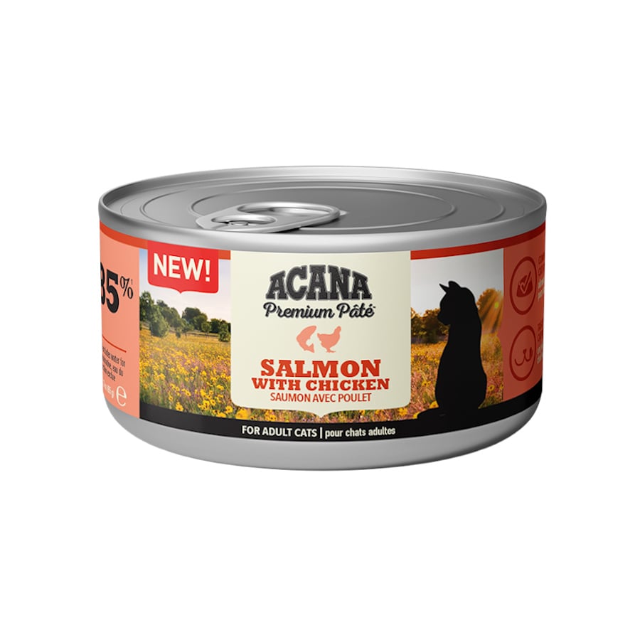 48 latas x 85 g Acana Premium Paté Salmón con Pollo lata para gatos ¡Pack ahorro!
