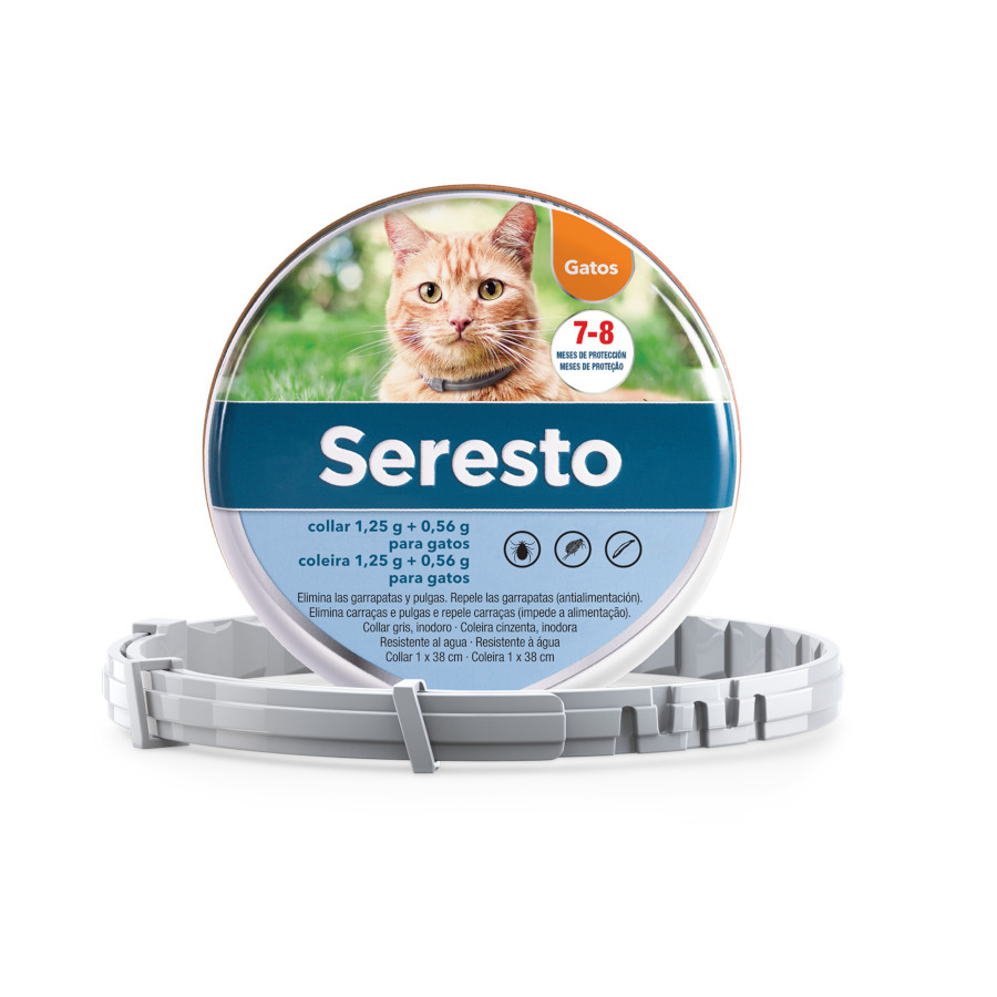 1 collar x 38 cm Seresto Collar Antiparasitario para gatos