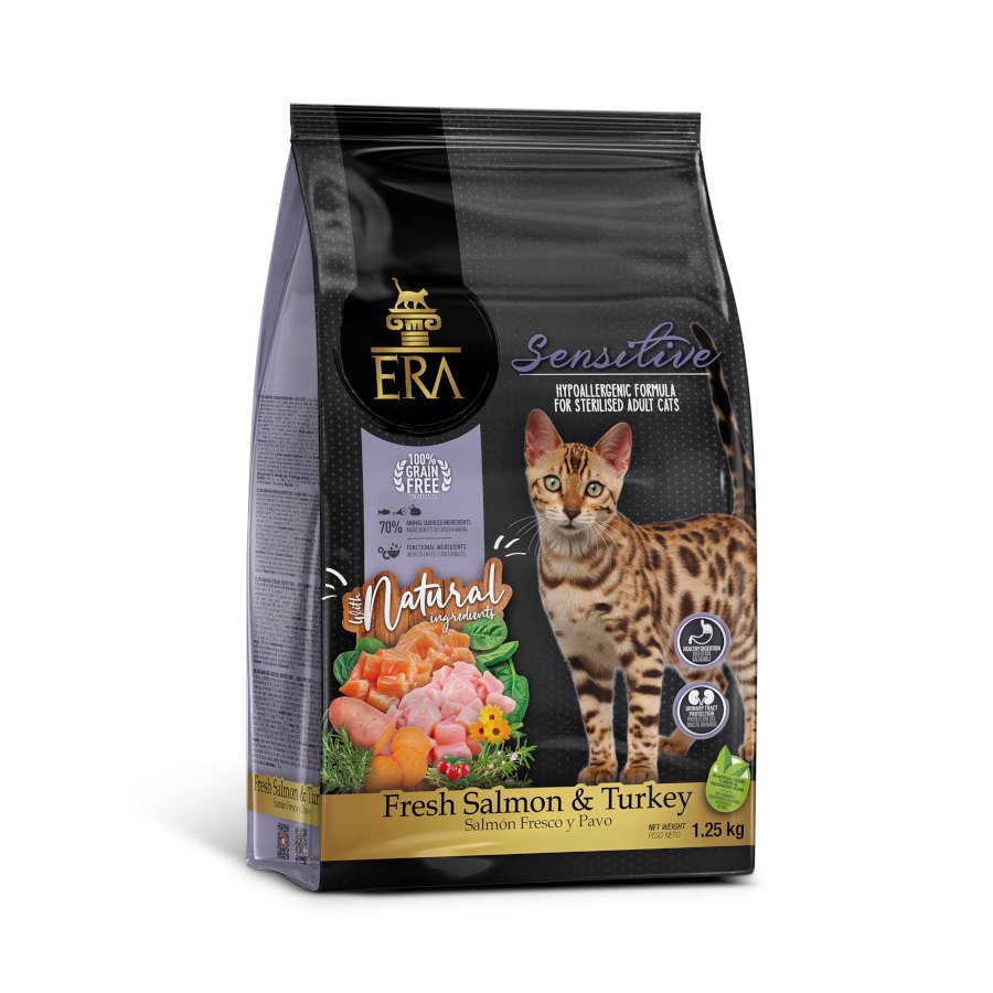 1.5 kg ERA Sensitive Salmón y Pavo pienso para gatos