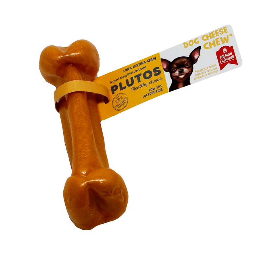 1 hueso x 13.5 cm Plutos Hueso de Queso y Salmón para perros