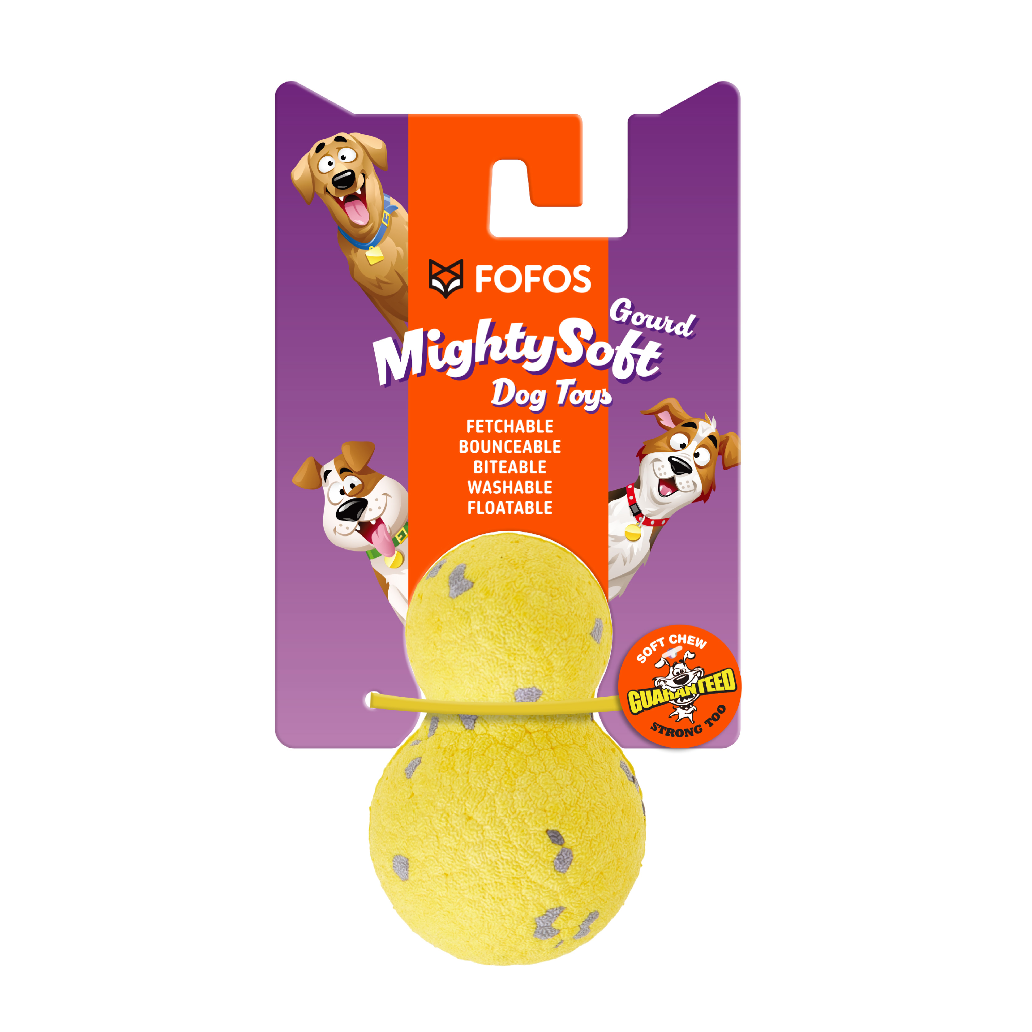 Juguete para Perros Mighty Soft en Forma de Calabaza – Suave, con Rebote y Flotante