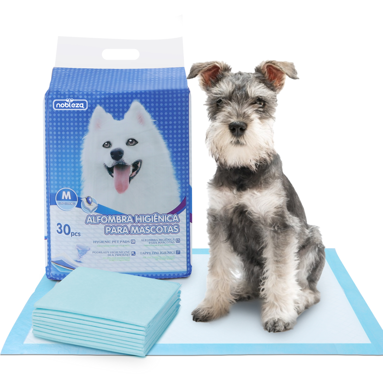 Nobleza – 30 x Empapadores perros Alfombrilla higiénica de entrenamiento para perros. Ultraabsorbente 60cm*60cm.