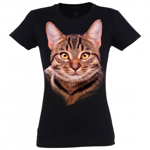 Camiseta Mujer Gato Europeo color Negro, , large image number null