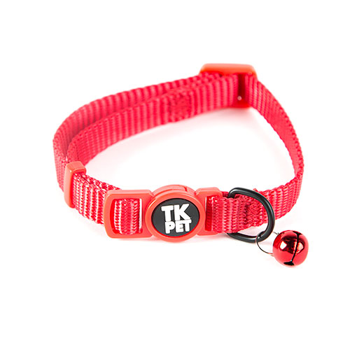 TK-Pet Classic Nylon collar gato con cascabel rojo image number null