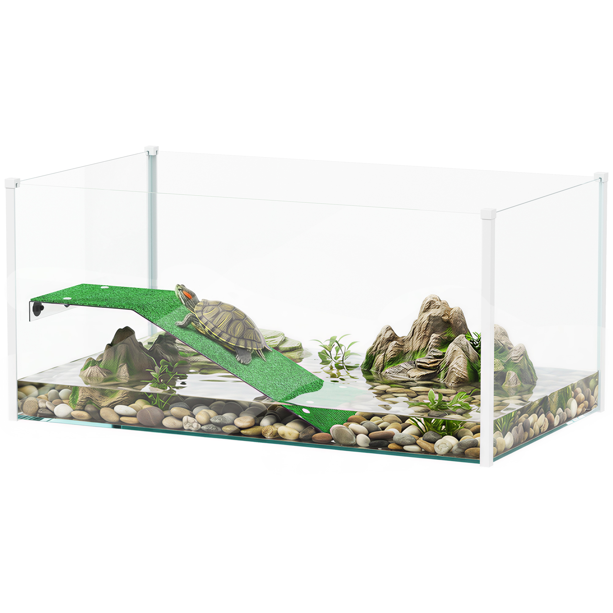 PawHut Acuario para Tortugas Blanco