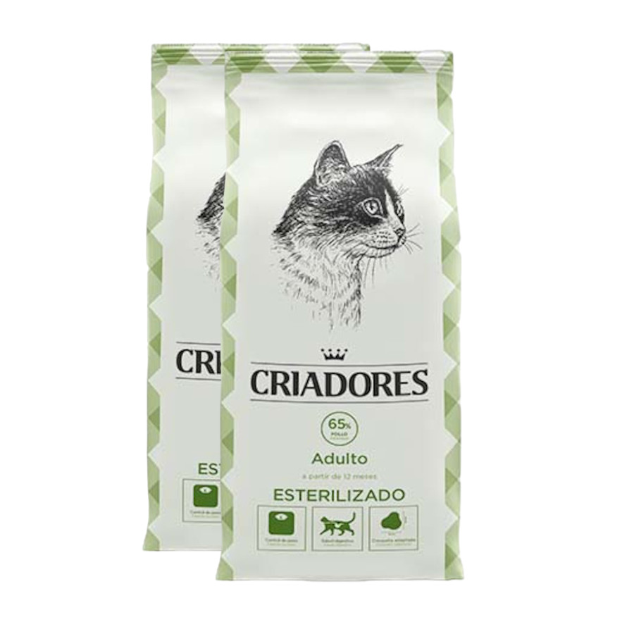 2 x 2.5 kg Criadores Adulto Esterilizado Pollo pienso para gatos ¡Pack ahorro!