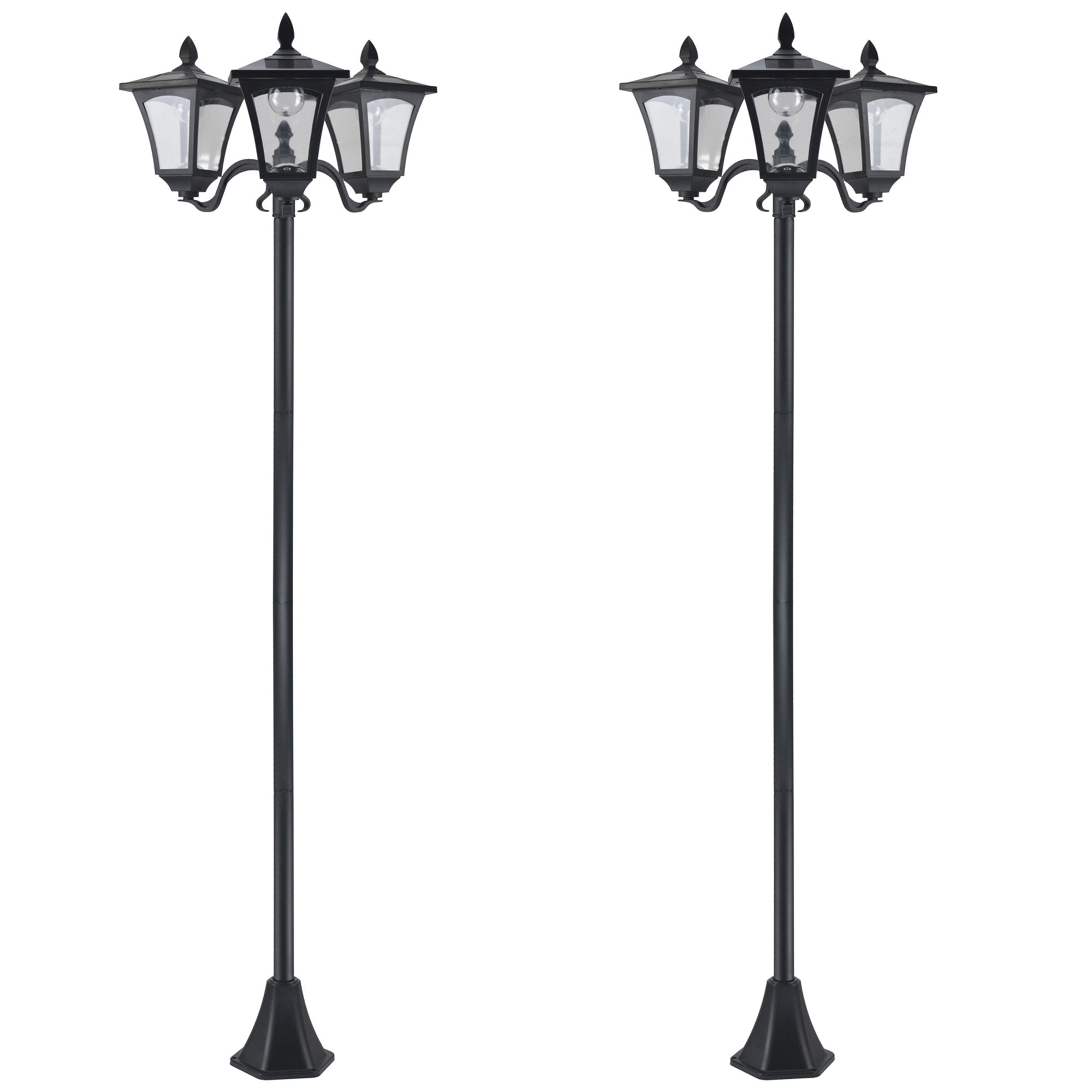 Outsunny Farolas Solares Negro