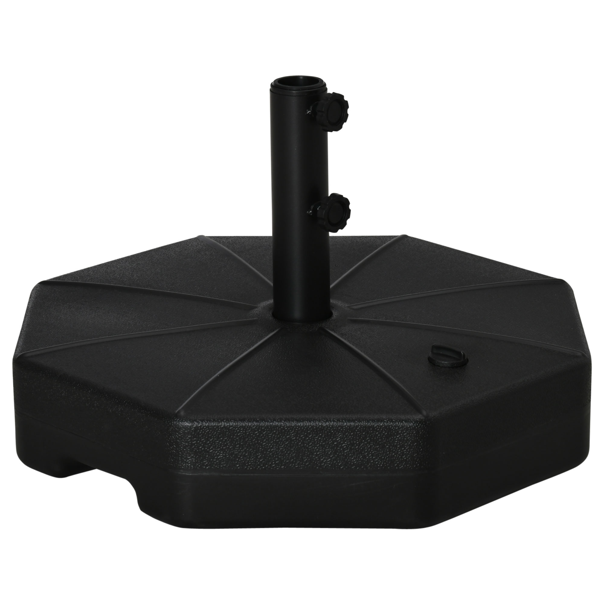 Outsunny Base de Sombrilla Rellenable de Agua 28 kg o Arena 40 kg Soporte de Parasol Octagonal Apto para Postes de 38mm 48 mm para Jardín Terraza