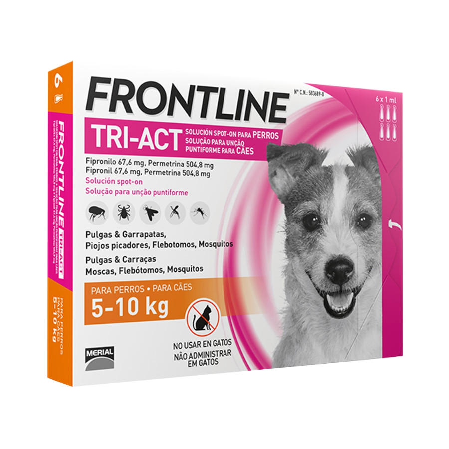 Frontline Tri-Act Pipetas Antiparasitarias para perros pequeños, , large image number null