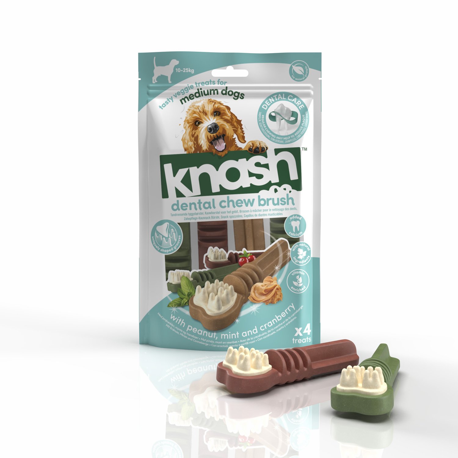 KNASH SNACK DENTAL CEPILLO PARA PERRO M 2 boslas x 4 uds