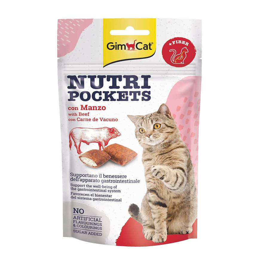 GimCat Bocaditos Nutri Pockets Buey para gatos, , large image number null