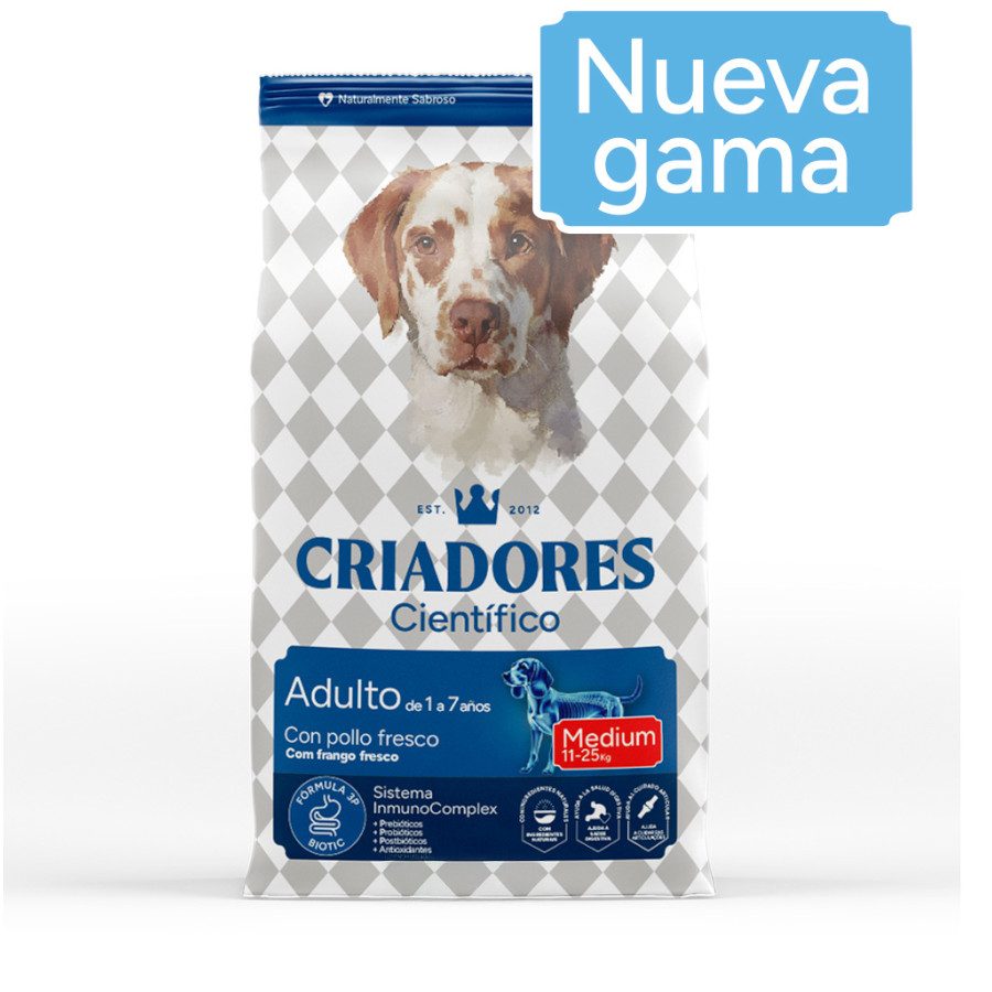 2 x 12 kg Criadores Científico Adulto Medium Pienso Pollo para perros ¡Pack Ahorro!