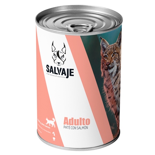 24 latas x 400 g Salvaje Adulto Salmón en Paté lata para gatos  ¡Pack ahorro!