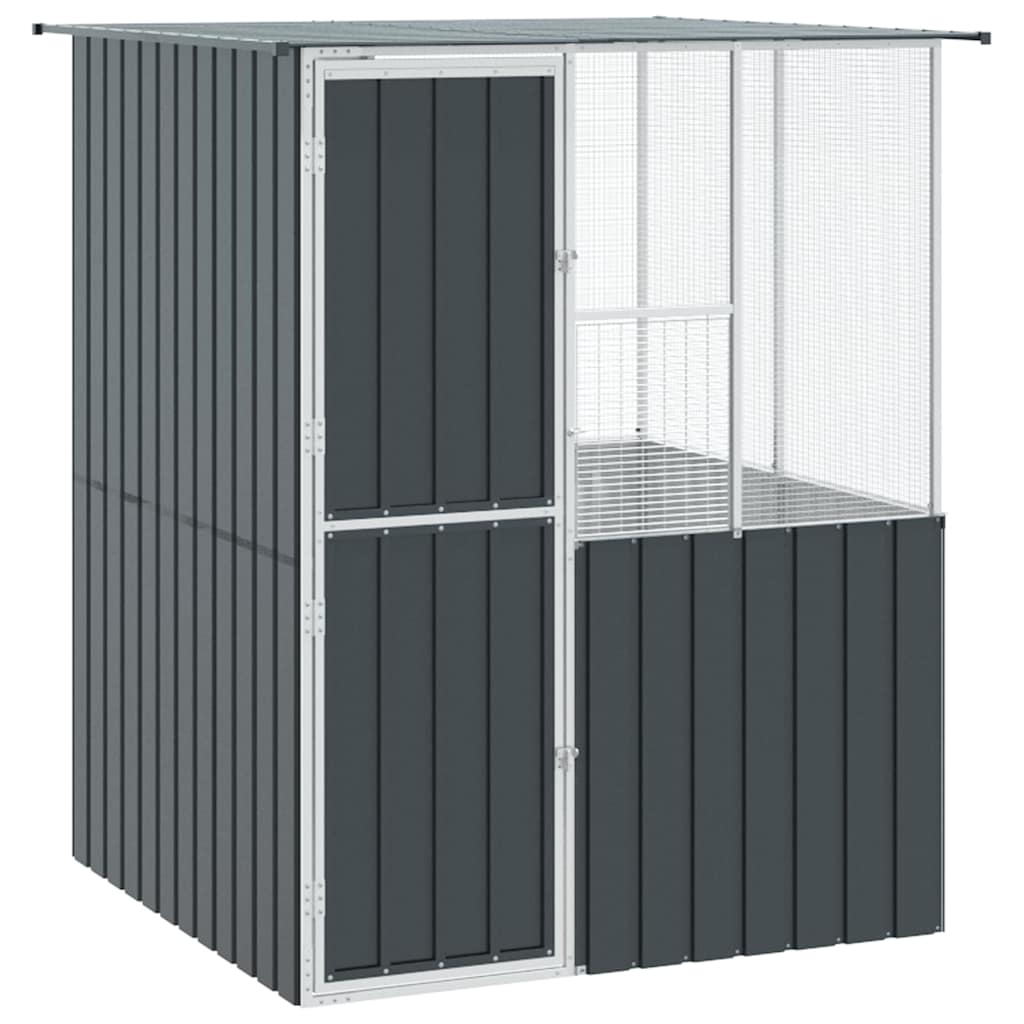 vidaXL Jaula para Aves Antracita 154 x 154 x 200 cm Acero galvanizado