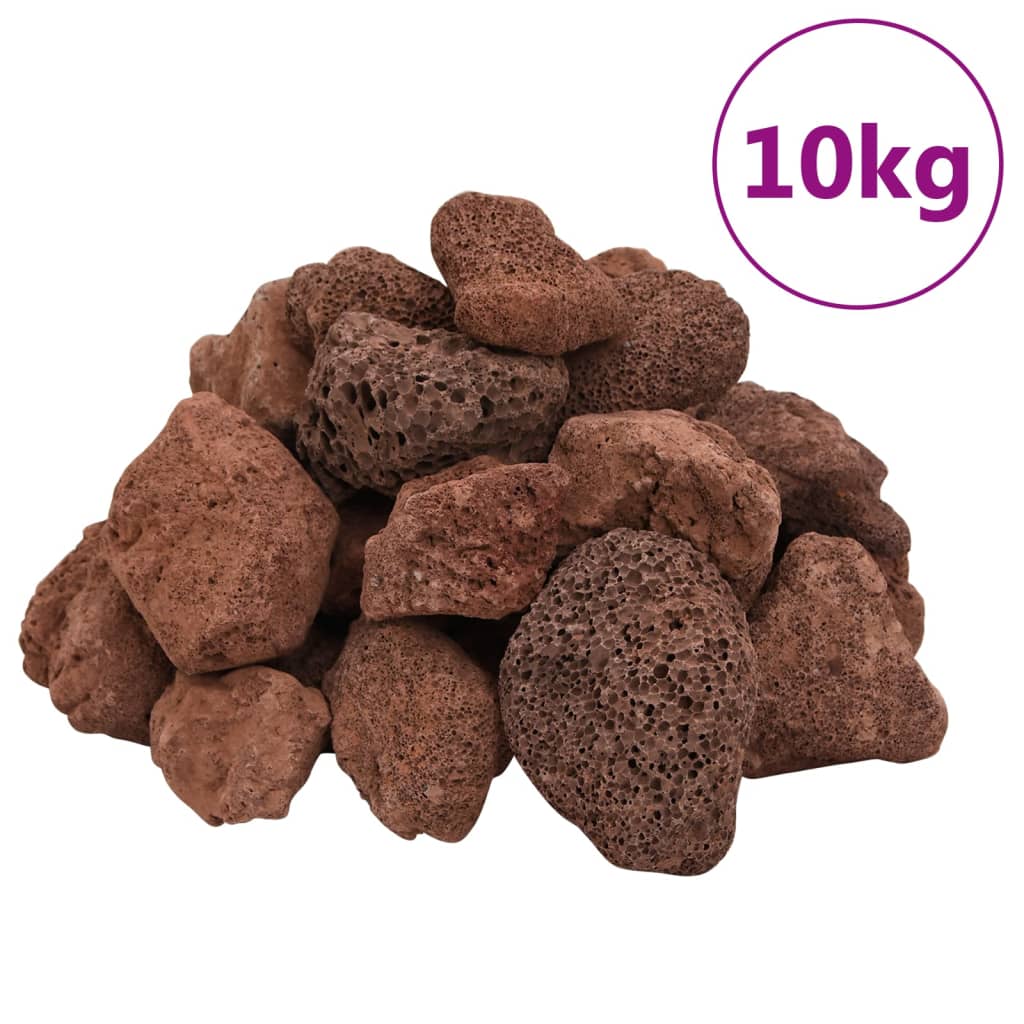 vidaXL Rocas volcánicas rojas 10 kg 5-8 cm