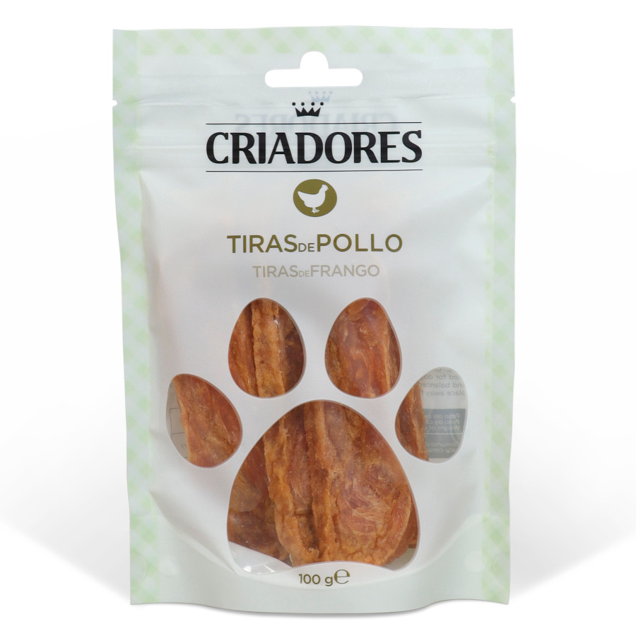 6 bolsitas x 100 g Criadores Tiras de Pollo snack para perros ¡Pack ahorro!