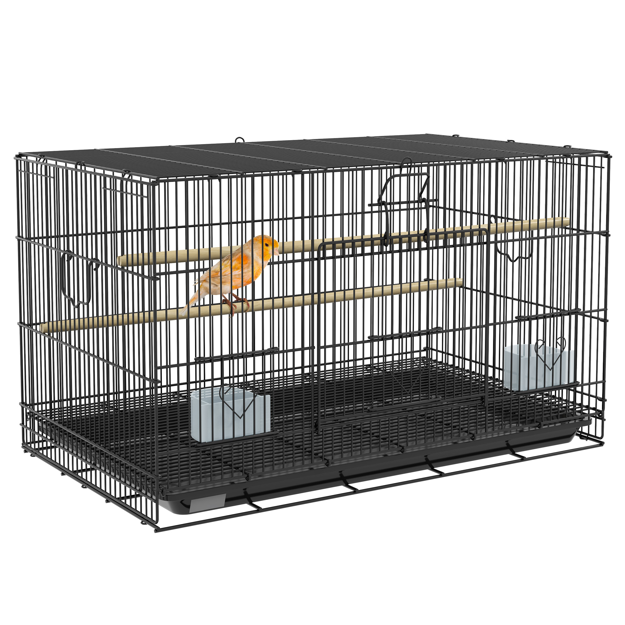 PawHut Jaula para Pájaros Negro
