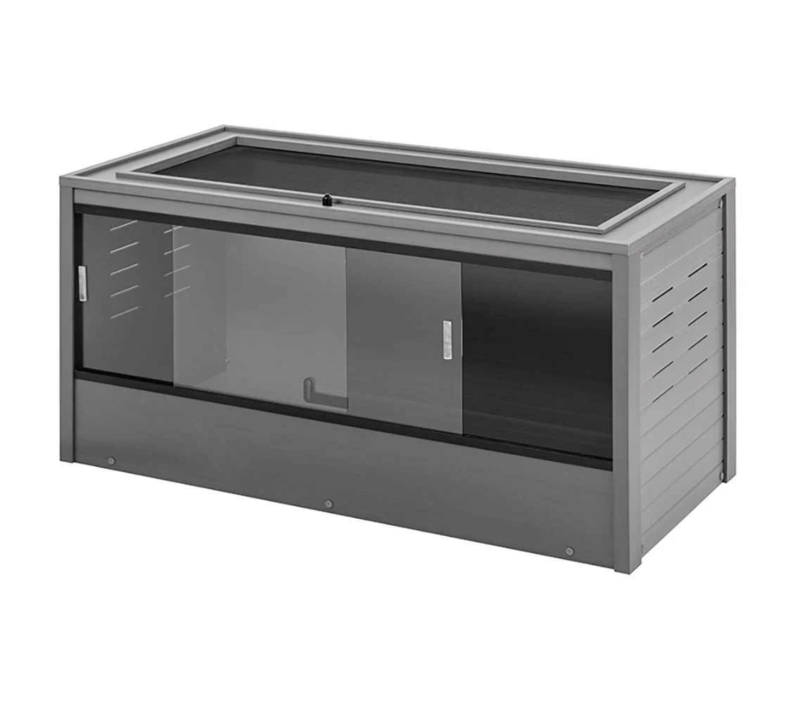 Terrario Grande para Reptiles y Otros pequeños Animales Mojave - 122x61x58cm - Decorativo para Interiores (Gris)