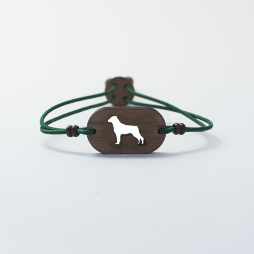 Pulsera de madera Rottweiler personalizable color Verde, , large image number null