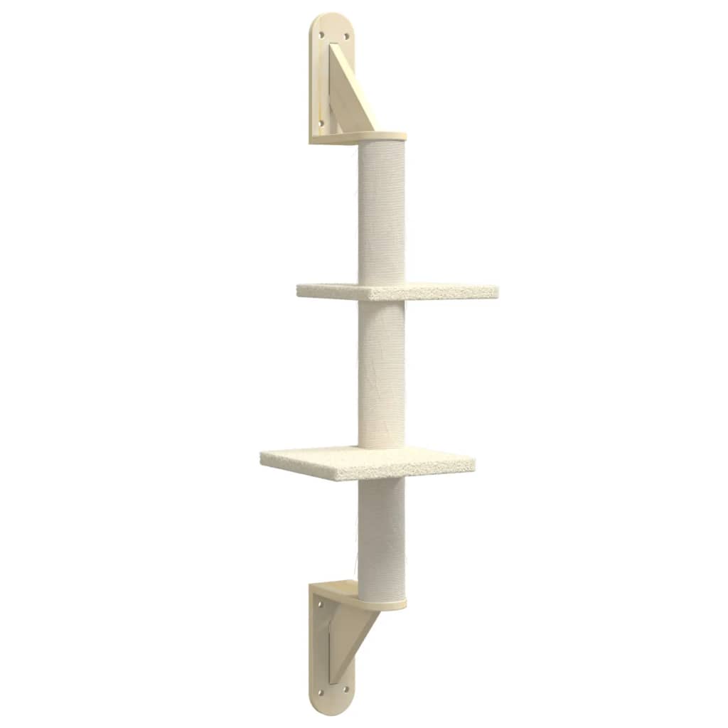vidaXL Árbol rascador para gatos de pared crema 108 cm