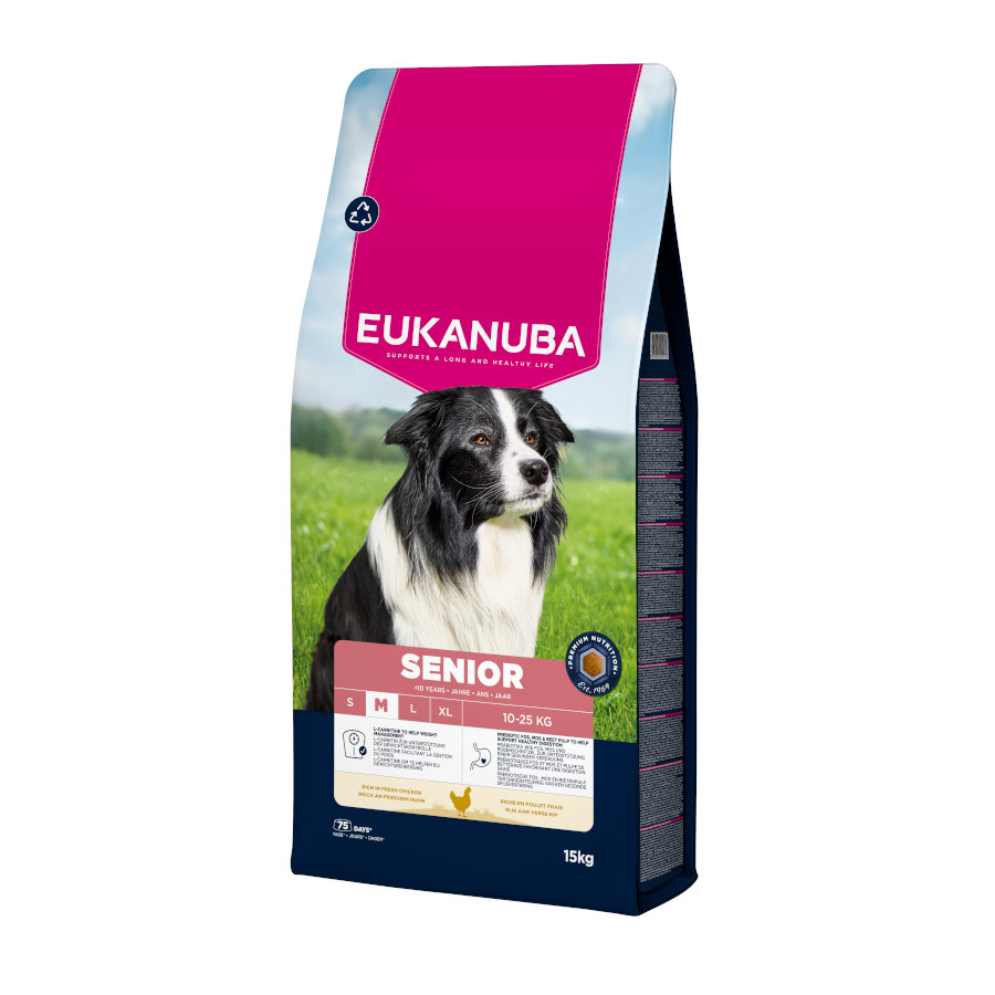 15 kg Eukanuba Senior Pollo Pienso para perros de razas medianas