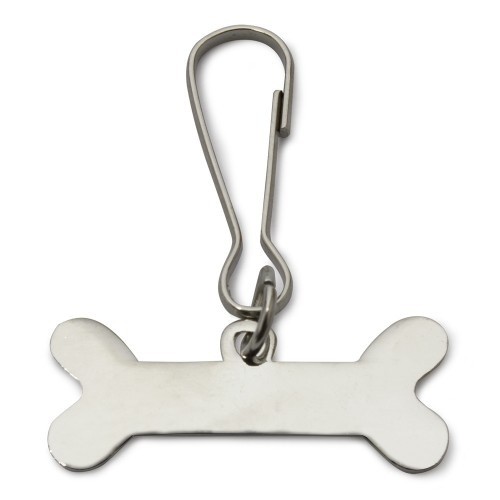 Chapa con forma de hueso color Gris