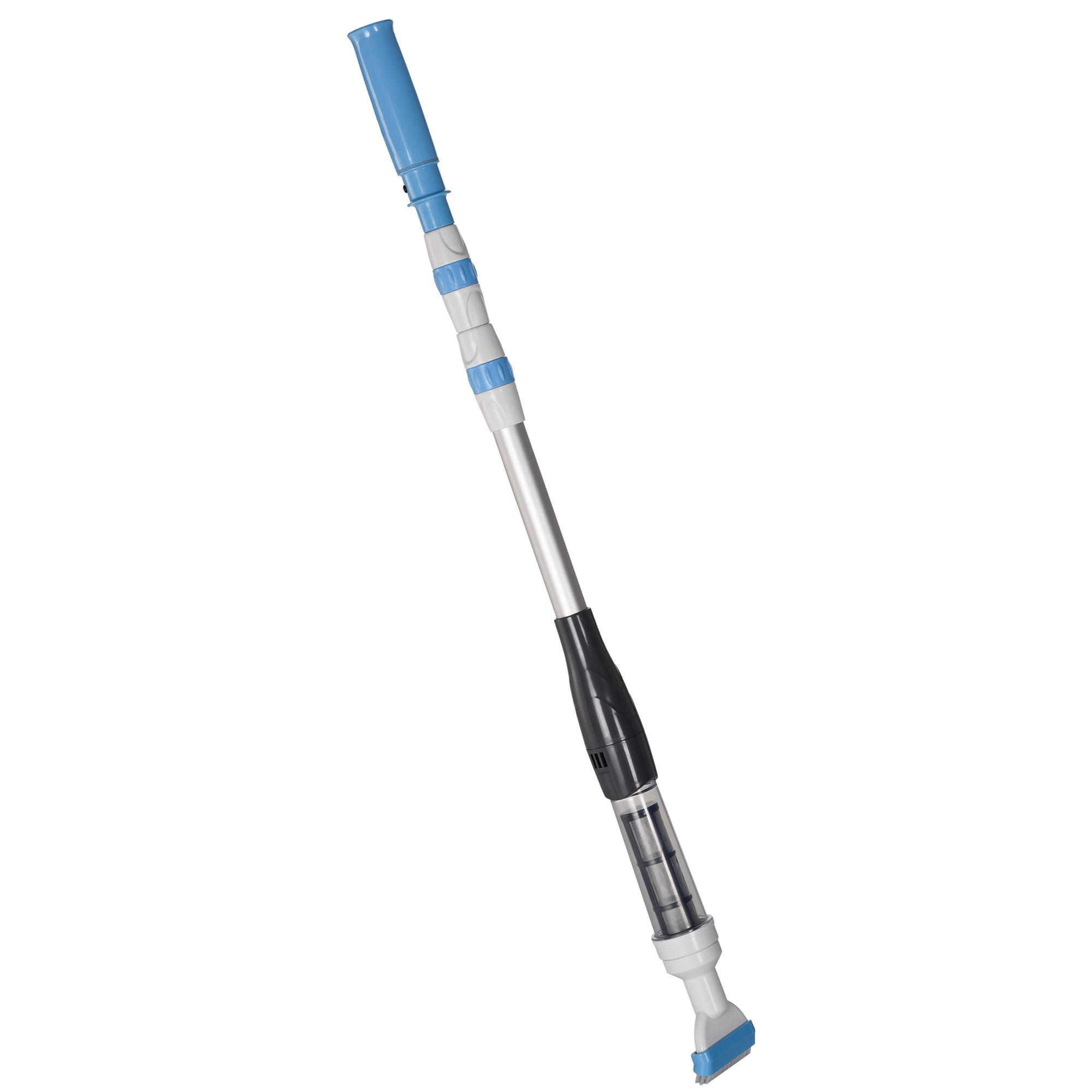 Outsunny Limpiafondos Eléctrico para Piscinas de Aluminio Aspirador de Piscina Manual con Poste Telescópico de 3 Secciones para Estanques Ø6x162 cm