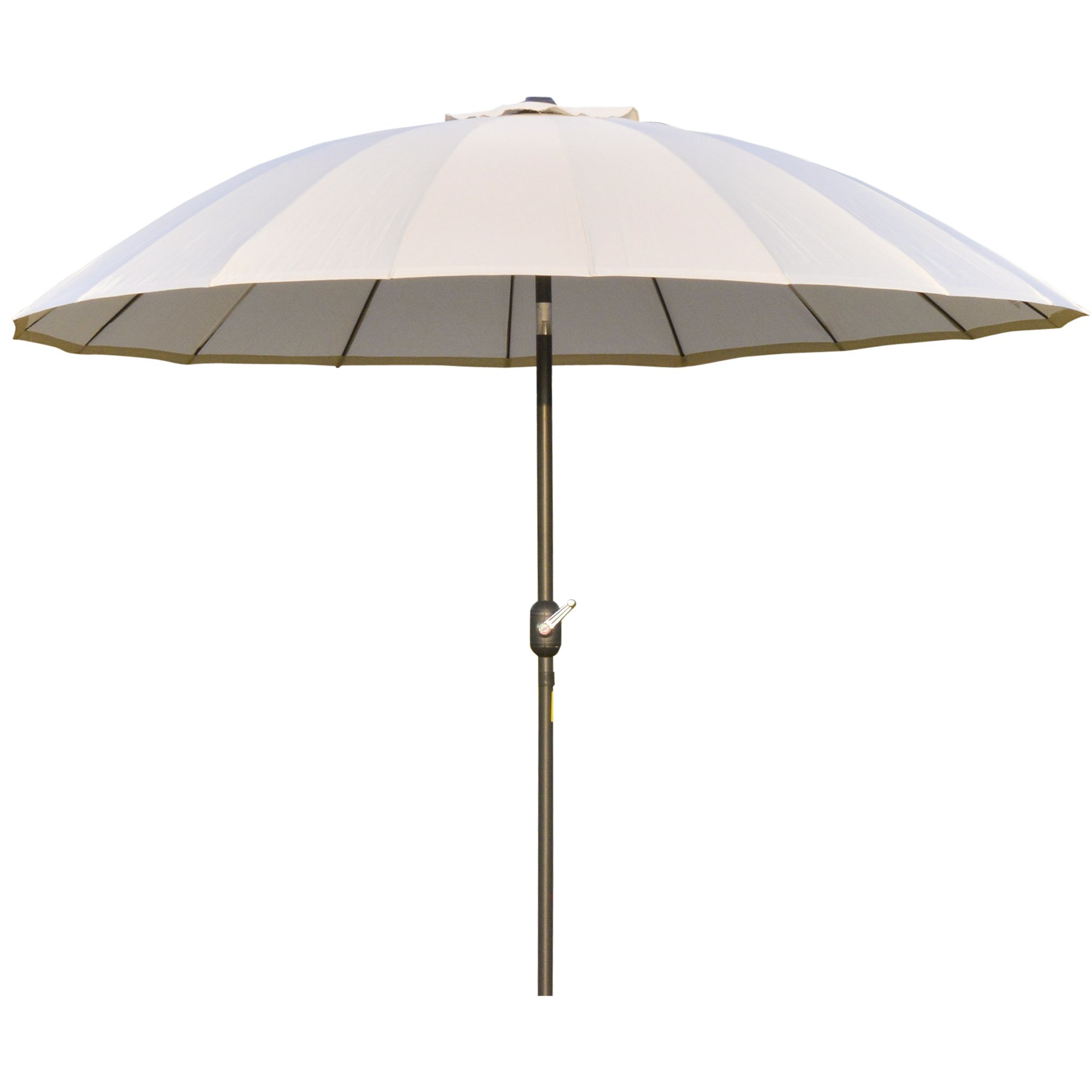 Outsunny Sombrilla de Jardín Ø250x240 cm con Manivela Parasol Exterior con Mecanismo de Inclinación y Poste Desmontable de Metal para Terraza Piscina