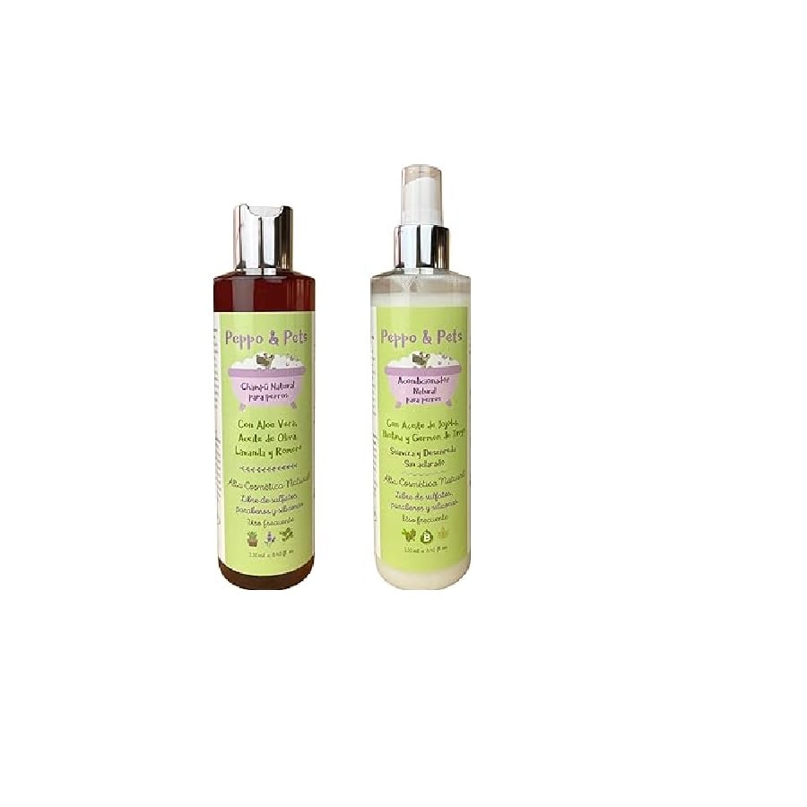 Peppo and Pets- Pack Champú y Spray Acondicionador natural para perros