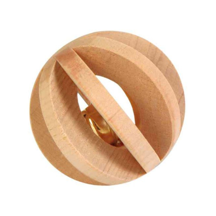 6 cm Trixie Bola de Madera con Cascabel juguete para roedores