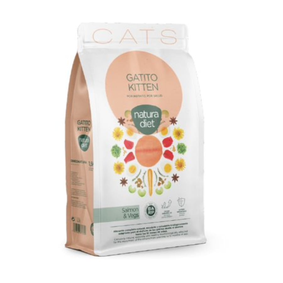 1.5 kg Nature Diet Kitten Salmón y Vegetales pienso para gatos