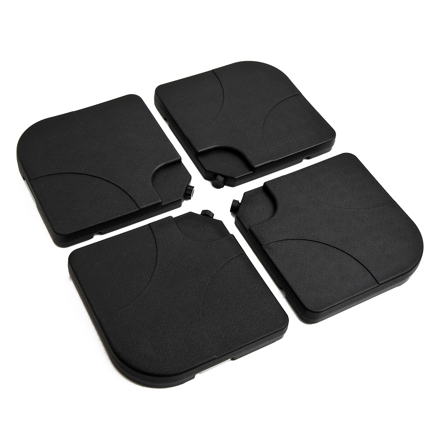 Outsunny Base de Sombrilla o Pie para Parasol tipo Soporte de 4 piezas de plástico 100x100x7,5 cm Negro