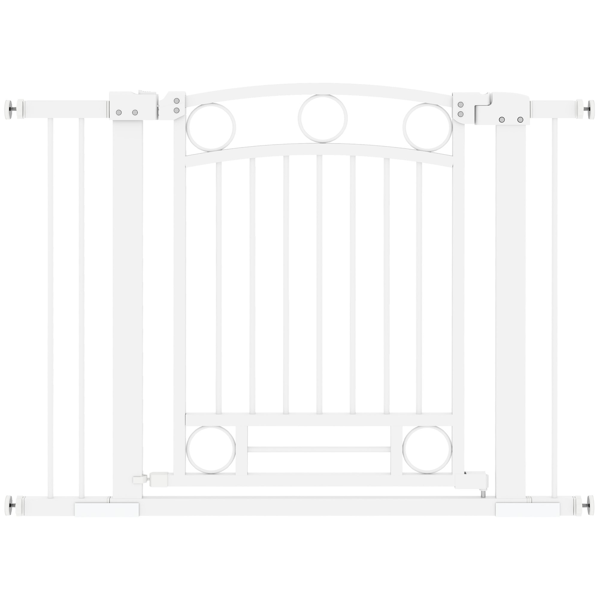 PawHut Barrera para Perros Puerta para Perros con Ancho Ajustable 76-104 cm Barrera de Seguridad para Perros con 2 Extensiones para Escaleras y