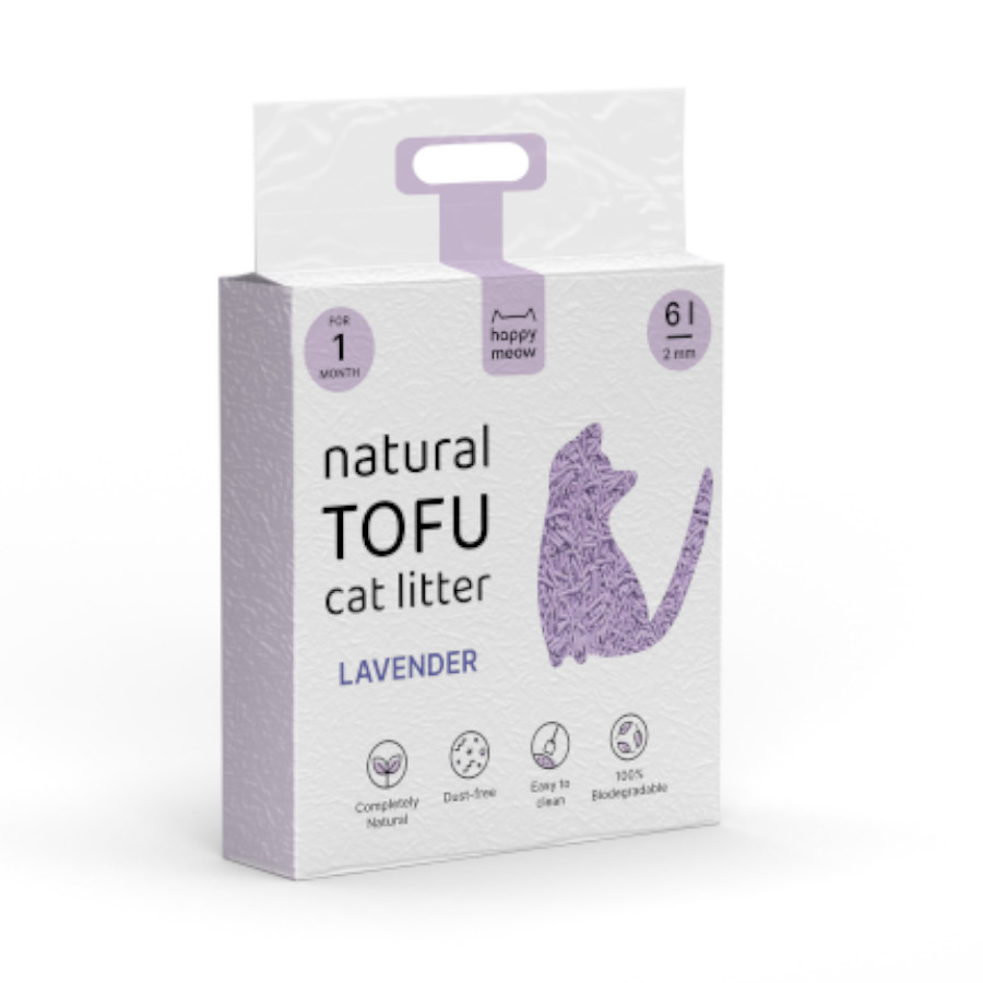 L Happy Meow Natural Tofu Aglomerante Lavanda para gatos