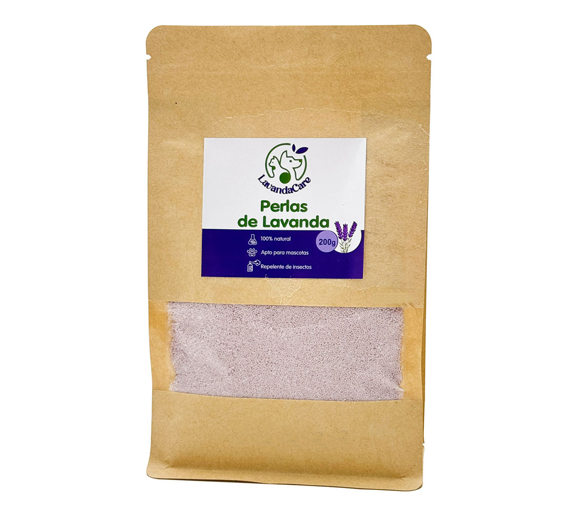 FINCA CASAREJO Perlas de Lavanda LavandaCare para Mascotas – Aroma Relajante, Repelente de Insectos y Apoyo Digestivo Natural – 200 gr