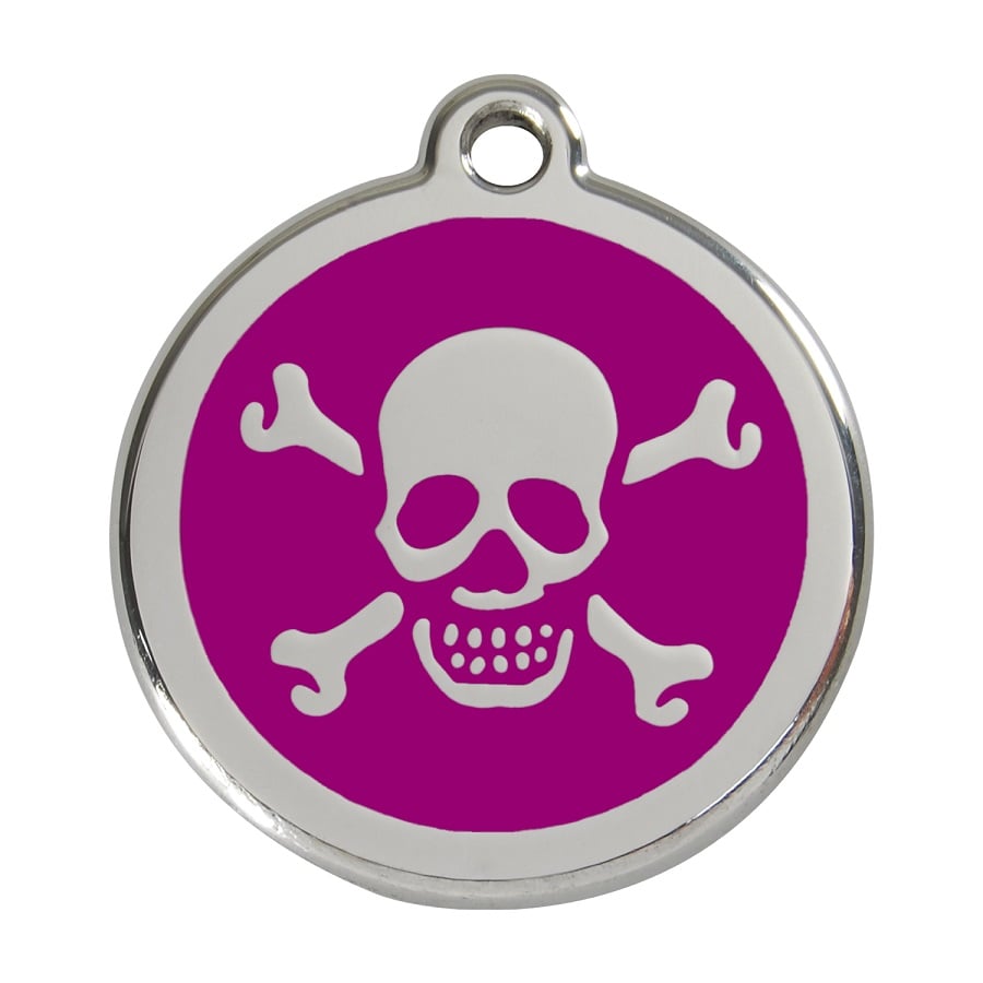 Placa identificativa Acero Inoxidable Esmalte Cruze Hueso Morado para perros